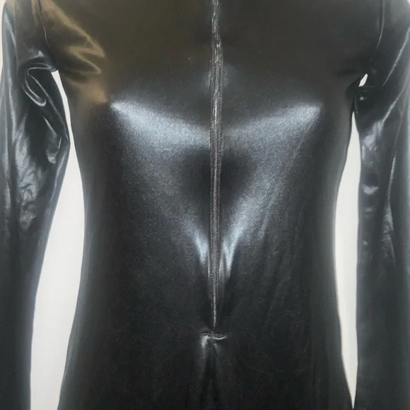 Kinky Black Full-Body Zip-Up Catsuit Sz XS-S - Picture 2 of 16